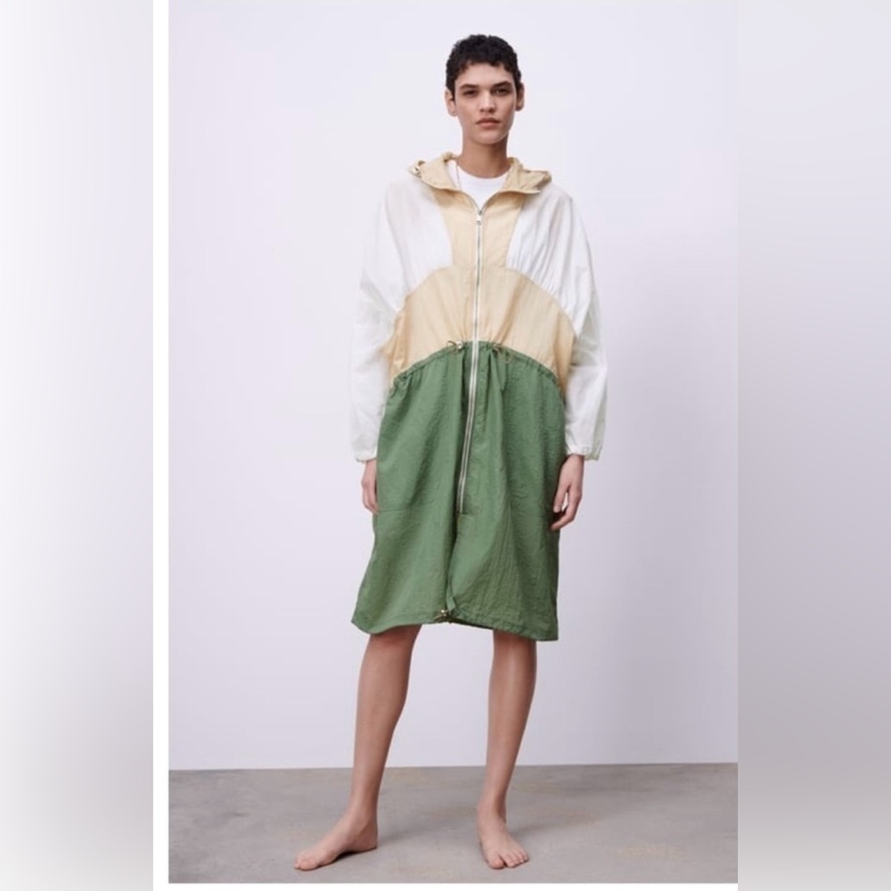 Zara oversized windbreaker/raincoat with block colors